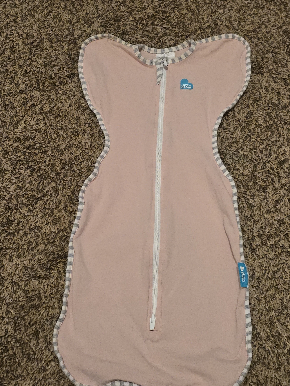 Love to dream Pink Swaddle Sleep Sack with Contrast Trim